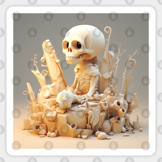 funny preppy skeleton waiting for a soul mate Sticker by MilkyBerry